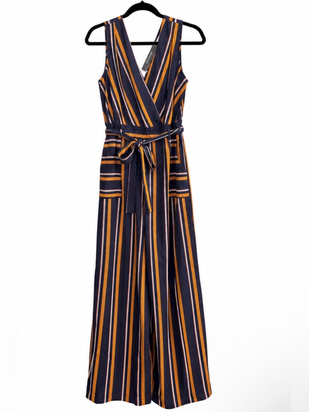 Monteau Striped Romper Dress in Blue & Orange
